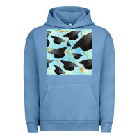 Pigment Pebble Blue graduation cap seamless pattern Urban Hoodie - BundleAndBundleShop