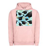 Pigment Salmon graduation cap seamless pattern Urban Hoodie - BundleAndBundleShop