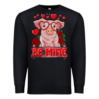 Black be mine valentine's day baby pig Premium Sweatshirt - RanaPortraitStore