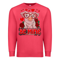 Cardinal be mine valentine's day baby pig Premium Sweatshirt - RanaPortraitStore