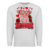 Dove Grey be mine valentine's day baby pig Premium Sweatshirt - RanaPortraitStore