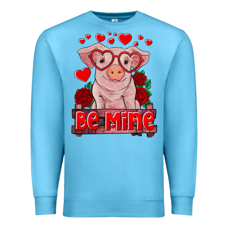 Be Mine Valentine's Day Baby Pig Premium Sweatshirt by RanaPortraitStore | Teevron