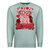 Seafoam be mine valentine's day baby pig Premium Sweatshirt - RanaPortraitStore