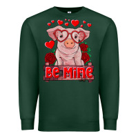 Sports Green be mine valentine's day baby pig Premium Sweatshirt - RanaPortraitStore