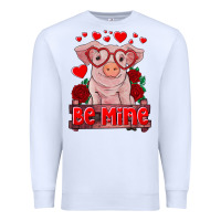 White be mine valentine's day baby pig Premium Sweatshirt - RanaPortraitStore