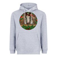 Heather Grey Christmas Horse Heavyweight Hoodie - RanaPortraitStore