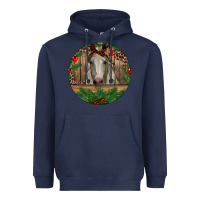 Navy Christmas Horse Heavyweight Hoodie - RanaPortraitStore