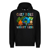 Black camp more worry less Premium Hoodie - AdoDesignShop