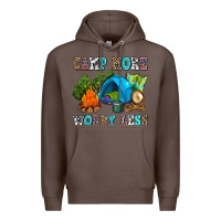 Coffee camp more worry less Premium Hoodie - AdoDesignShop