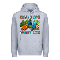 Heather Grey camp more worry less Premium Hoodie - AdoDesignShop