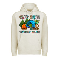 Oatmeal Heather camp more worry less Premium Hoodie - AdoDesignShop