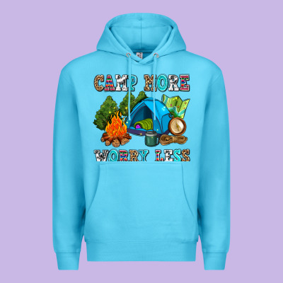 Camp More Worry Less Premium Hoodie Designed By Adodesignshop