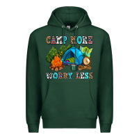 Sports Green camp more worry less Premium Hoodie - AdoDesignShop