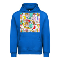 Cobalt back to school seamless pattern Urban Hoodie - BundleAndBundleShop