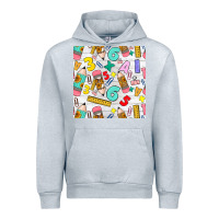 Heather Grey back to school seamless pattern Urban Hoodie - BundleAndBundleShop