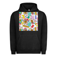 Pigment Black back to school seamless pattern Urban Hoodie - BundleAndBundleShop