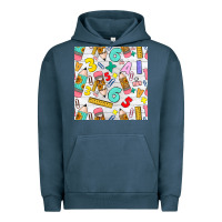 Pigment Midnight Navy back to school seamless pattern Urban Hoodie - BundleAndBundleShop
