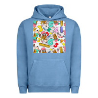 Pigment Pebble Blue back to school seamless pattern Urban Hoodie - BundleAndBundleShop
