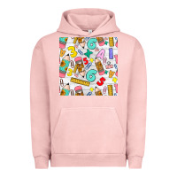 Pigment Salmon back to school seamless pattern Urban Hoodie - BundleAndBundleShop
