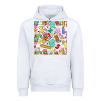 White back to school seamless pattern Urban Hoodie - BundleAndBundleShop