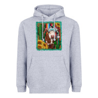 Heather Grey Western Christmas Cow Heavyweight Hoodie - RanaPortraitStore