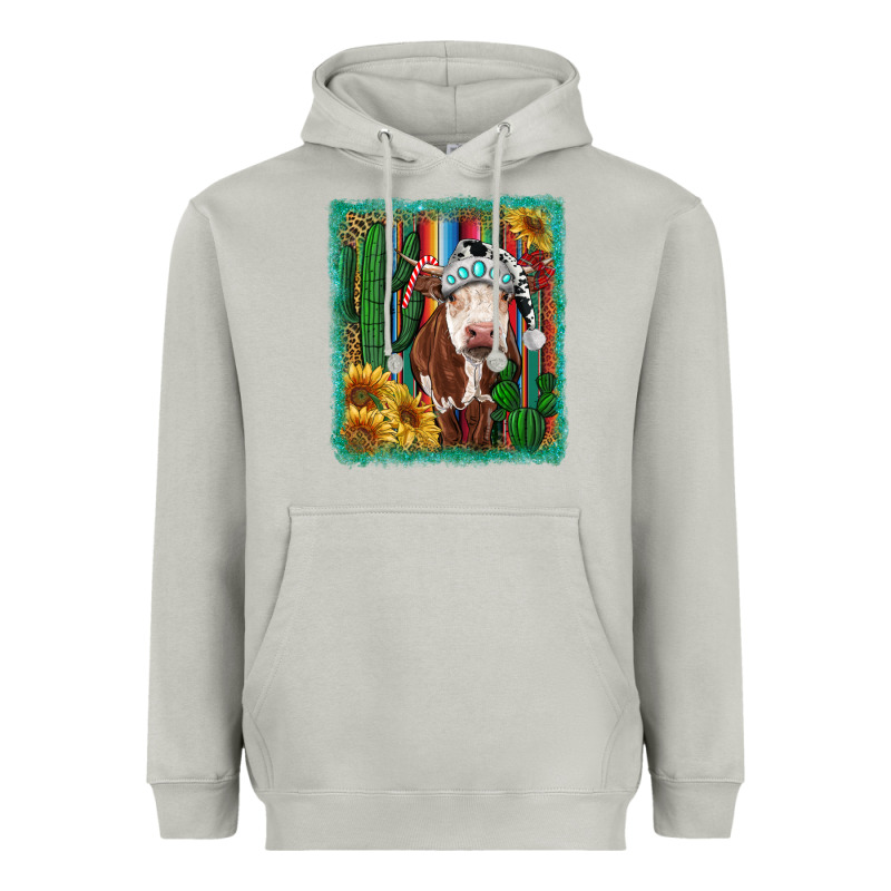 Western Christmas Cow Heavyweight Hoodie by RanaPortraitStore | Teevron