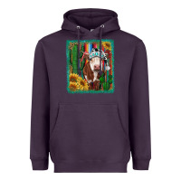 Plum Western Christmas Cow Heavyweight Hoodie - RanaPortraitStore