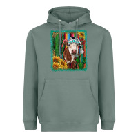 Sage Western Christmas Cow Heavyweight Hoodie - RanaPortraitStore