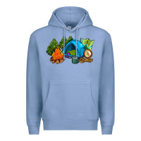 Colony Blue camp in the woods Premium Hoodie - AdoDesignShop