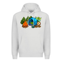 Dove Grey camp in the woods Premium Hoodie - AdoDesignShop