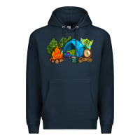 Navy camp in the woods Premium Hoodie - AdoDesignShop