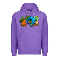 Purple camp in the woods Premium Hoodie - AdoDesignShop