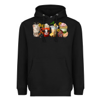 Black farm animals coffee cups Heavyweight Hoodie - texasbilliewilder