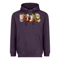 Plum farm animals coffee cups Heavyweight Hoodie - texasbilliewilder
