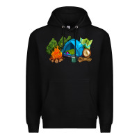 Black camp in the woods Premium Hoodie - AdoDesignShop