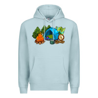 Blue Mist camp in the woods Premium Hoodie - AdoDesignShop