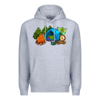 Heather Grey camp in the woods Premium Hoodie - AdoDesignShop