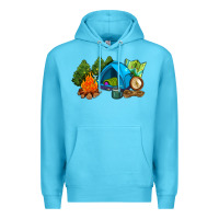 Ocean Blue camp in the woods Premium Hoodie - AdoDesignShop