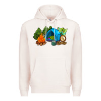 Pale Pink camp in the woods Premium Hoodie - AdoDesignShop
