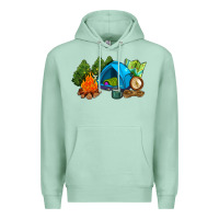 Seafoam camp in the woods Premium Hoodie - AdoDesignShop