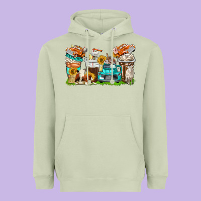 Heavyweight Hoodie farm truck coffee cups