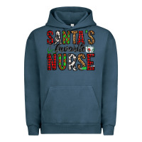 Pigment Midnight Navy santa's favorite nurse Urban Hoodie - Jasminsmagicworld
