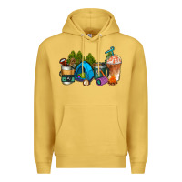 Antique Gold camp coffee cups ado Premium Hoodie - AdoDesignShop