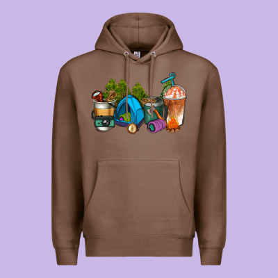 Camp Coffee Cups Ado Premium Hoodie Designed By Adodesignshop