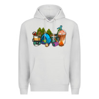 Dove Grey camp coffee cups ado Premium Hoodie - AdoDesignShop