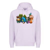 Lilac camp coffee cups ado Premium Hoodie - AdoDesignShop