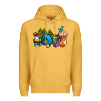 Mustard camp coffee cups ado Premium Hoodie - AdoDesignShop
