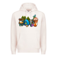 Pale Pink camp coffee cups ado Premium Hoodie - AdoDesignShop