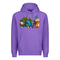 Purple camp coffee cups ado Premium Hoodie - AdoDesignShop