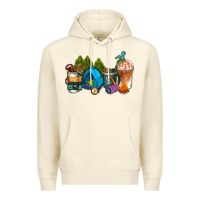 Sandshell camp coffee cups ado Premium Hoodie - AdoDesignShop
